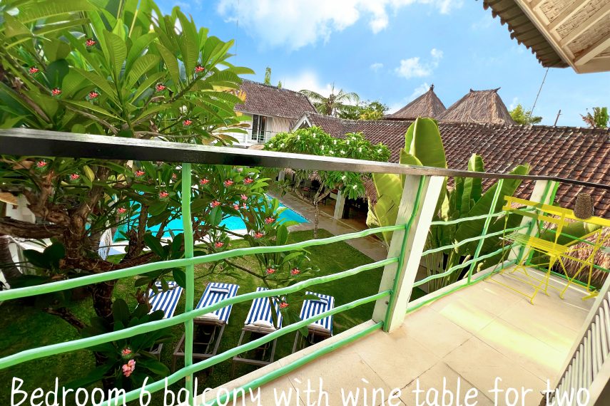 14.Bedroom 6 balcony with wine table for two